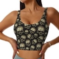 thumbnail image 1 of Sikiie funny Retro Skull Print Strappy Sports Bra for Women Padded Push Up Sports Bra Athletic Running Sports Bra Workout Bra Yoga Bra, 1 of 5
