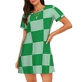 thumbnail image 1 of Sikiie green party Print Women's Short-sleeved Nightdress, Round Neck Pullover Nightdress Pajamas Summer Home Wear, 1 of 6