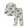 thumbnail image 1 of Sikiie green plaid Moose tree Mens Pajama Set, Soft Warm Long Sleeve Sleepwear, Cozy Button-Down Pjs for Men-Medium, 1 of 7
