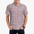 thumbnail image 1 of Sikiie love heart Print Men's Short-sleeved POLO Shirts, Button-down Shirts and T-shirts are Suitable for Vacation, Leisure and Business-X-Large, 1 of 6