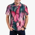 thumbnail image 1 of Sikiie pink butterfly Print Men's Short-sleeved POLO Shirts, Button-down Shirts and T-shirts are Suitable for Vacation, Leisure and Business-Medium, 1 of 6