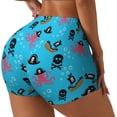 thumbnail image 1 of Sikiie pirate Octopus Print Workout Shorts Women Scrunch Butt Gym Shorts Seamless High Waist Tummy Control Yoga Biker Athletic Shorts-Medium, 1 of 8