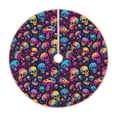 thumbnail image 1 of Sikiie rainbow color mushroom Skull Nativity Christmas Tree Skirt, Jesus Christian Winter Holiday Tree Mat Decoration(30-48IN), 1 of 6