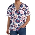 thumbnail image 1 of Sikiie record rock music Skull Men's Wrinkle Free Untucked Cuban Shirt Business Casual Button Down Shirts Short Sleeve ShirtX-Large, 1 of 5