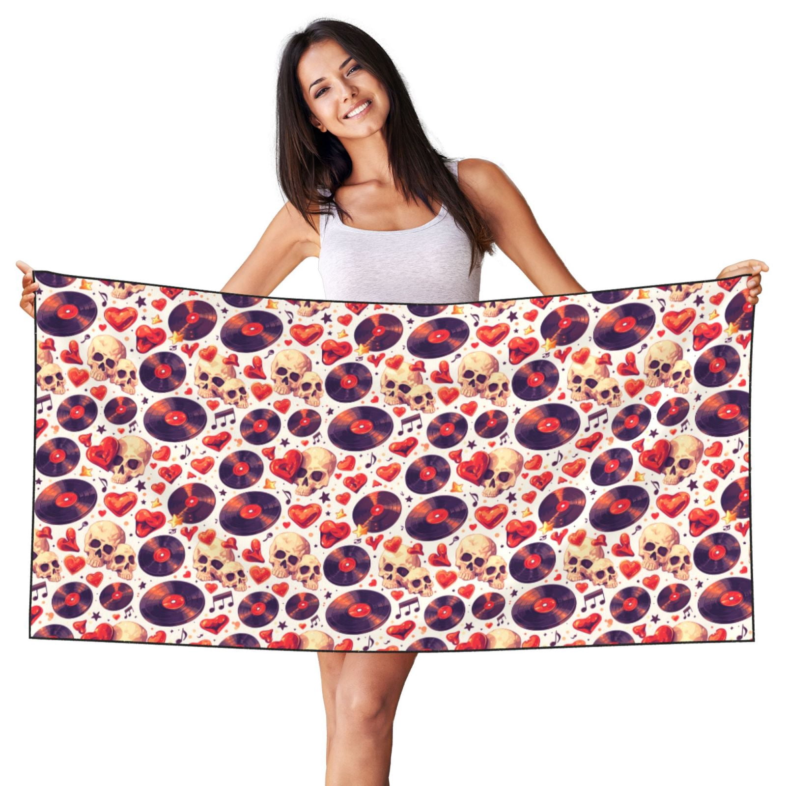 BLUE SKULL SURFBOARD BEACH TOWEL