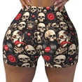 thumbnail image 1 of Sikiie rock record Skull Print Workout Shorts Women Scrunch Butt Gym Shorts Seamless High Waist Tummy Control Yoga Biker Athletic Shorts, 1 of 5