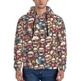 thumbnail image 1 of Sikiie rock record music Skull Men's Hoodie, Essentials Hoodie, Sweatshirt, Pullover Hooded Sweatshirt for Men-Small, 1 of 7
