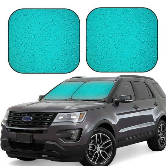 Sikiie water droplets Print Foldable Car Windshield Sun Visor, Car Window Sunshade Suitable for Sedan, SUV and Truck Car Accessories-Small