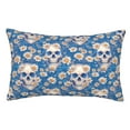 thumbnail image 1 of Sikiie white Skull daisy in water Pillow Covers, Throw Pillow Case Cushion Covers,Cushion for Bedroom,Couch,Home-14"x20", 1 of 6