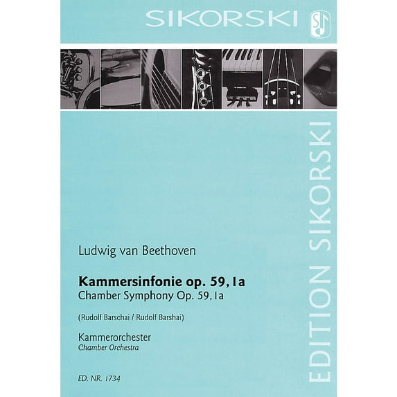 Sikorski Chamber Symphony Op. 59, 1a Study Score Composed by Ludwig van Beethoven Arranged by Rudolf Barshai