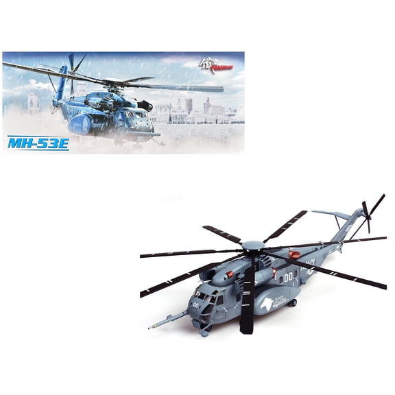 Sikorsky MH-53E Sea Dragon Helicopter "US Navy, Black Stallions, Tail Number 00" Light Gray 1/72 Die Cast Model by Panzerkampf