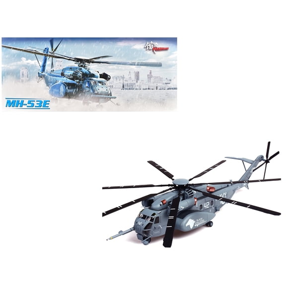 Sikorsky MH-53E Sea Dragon Helicopter "US Navy, Black Stallions, Tail Number 42" Light Gray 1/72 Diecast Model by Panzerkampf
