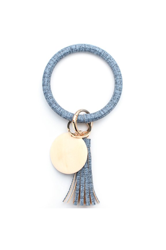 Bracelet Wristlet Key Ring Silicone Beaded Bangle Cute Key Chains For Women Men Jewelry Stainless Steel