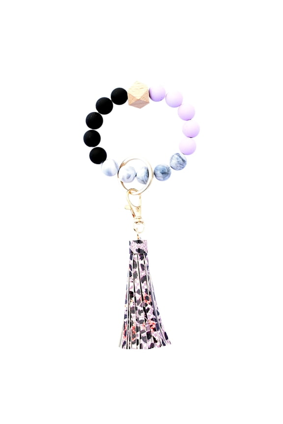 Bracelet Wristlet Key Ring Silicone Beaded Bangle Cute Key Chains For Women Shoulder Necklace Bridal
