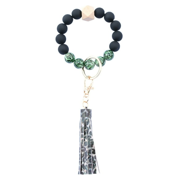 SilKeychain Bracelet Wristlet Key Ring Silicone Beaded Bangle Cute Key Chains For Women Shoulder Necklace Bridal
