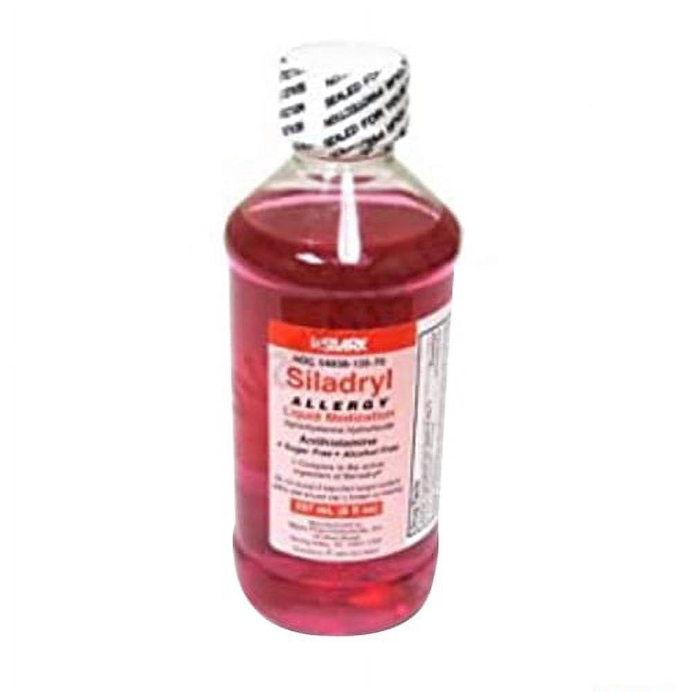 Siladryl Allergy Relief Liquid Medication, Red, Antihistamine, 8 oz