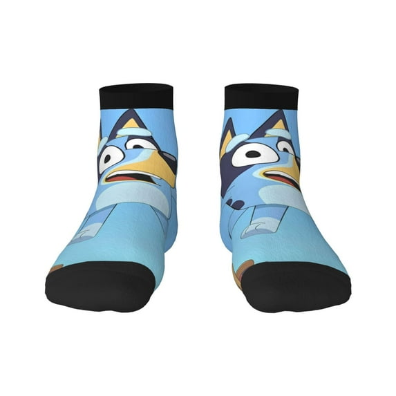 Silaia Bluey Print Adult Socks,Ankle Athletic Running Socks,Cushioned Breathable Low Cut Sports Tab Socks for Men and Women,Moisture-Wicking Crew Socks