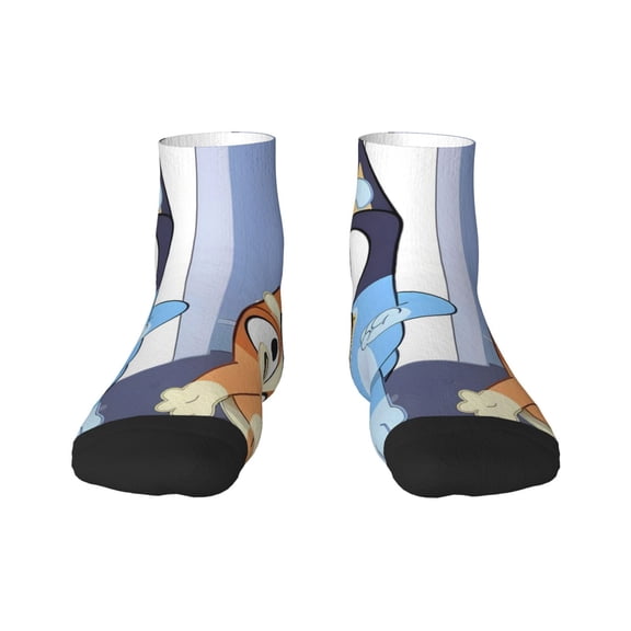 Silaia Bluey Print Adult Socks,Ankle Athletic Running Socks,Cushioned Breathable Low Cut Sports Tab Socks for Men and Women,Moisture-Wicking Crew Socks