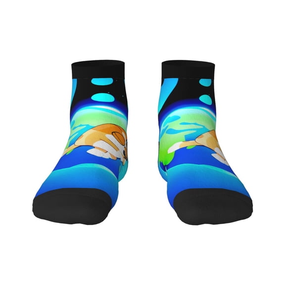 Silaia Bluey Print Adult Socks,Ankle Athletic Running Socks,Cushioned Breathable Low Cut Sports Tab Socks for Men and Women,Moisture-Wicking Crew Socks