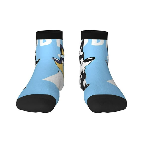 Silaia Bluey Print Adult Socks,Ankle Athletic Running Socks,Cushioned Breathable Low Cut Sports Tab Socks for Men and Women,Moisture-Wicking Crew Socks
