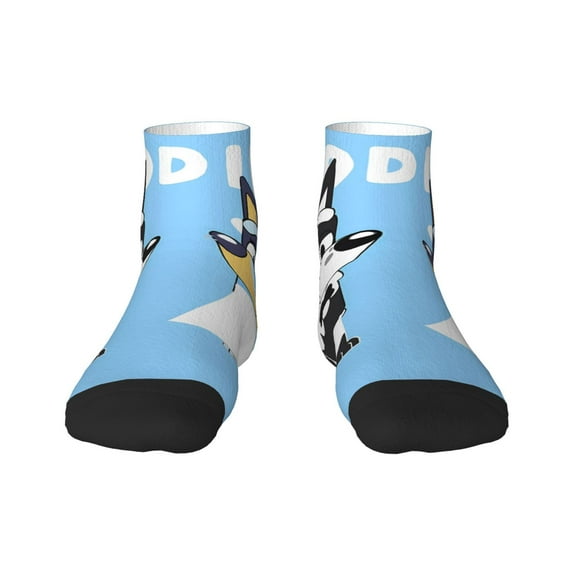 Silaia Bluey Print Adult Socks,Ankle Athletic Running Socks,Cushioned Breathable Low Cut Sports Tab Socks for Men and Women,Moisture-Wicking Crew Socks