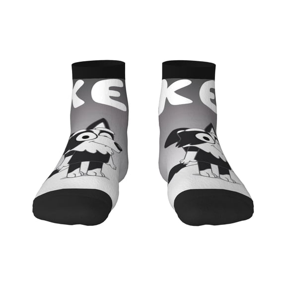 Silaia Bluey Print Adult Socks,Ankle Athletic Running Socks,Cushioned Breathable Low Cut Sports Tab Socks for Men and Women,Moisture-Wicking Crew Socks