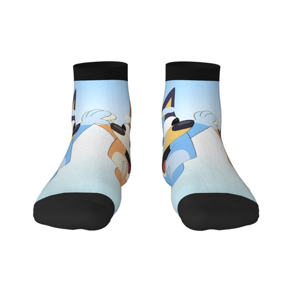 Silaia Bluey Print Adult Socks,Ankle Athletic Running Socks,Cushioned Breathable Low Cut Sports Tab Socks for Men and Women,Moisture-Wicking Crew Socks