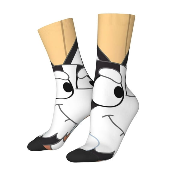 Silaia Bluey Print Adult Socks, Athletic Socks, Mens and Womens Crew Cushion Socks,Work Athletic Running Socks,Casual Breathable Socks