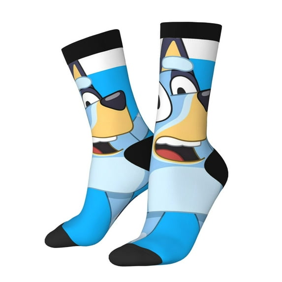 Silaia Bluey Print Adult Socks, Athletic Socks, Mens and Womens Crew Cushion Socks,Work Athletic Running Socks,Casual Breathable Socks