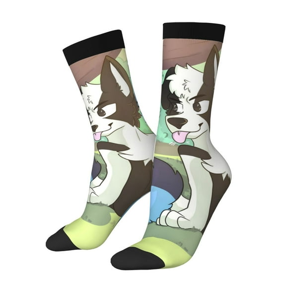 Silaia Bluey Print Adult Socks, Athletic Socks, Mens and Womens Crew Cushion Socks,Work Athletic Running Socks,Casual Breathable Socks