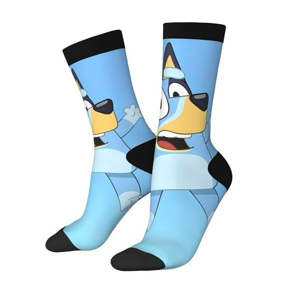 Silaia Bluey Print Adult Socks, Athletic Socks, Mens and Womens Crew Cushion Socks,Work Athletic Running Socks,Casual Breathable Socks