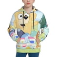thumbnail image 1 of Silaia Bluey Print Boys' Hoodie, Youth Pullover,Athletic Performance Sweatshirt for Boys,Youth Pullover Hooded Winter Clothes with Pocket-Small, 1 of 6