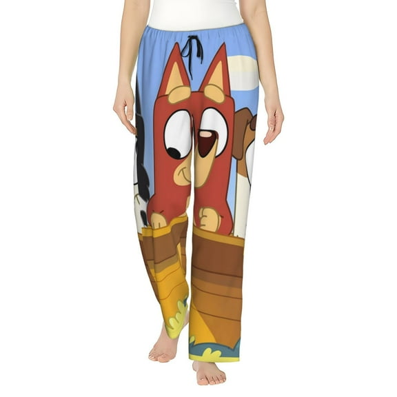 Silaia Bluey Print Pajama Pants for Women,Women’s Pajama Bottoms,Sleep & Lounge Pants with Pockets and Elastic Waist-Small