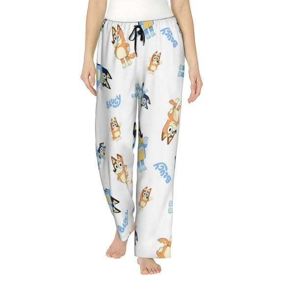 Silaia Bluey Print Pajama Pants for Women,Women’s Pajama Bottoms,Sleep & Lounge Pants with Pockets and Elastic Waist-Small