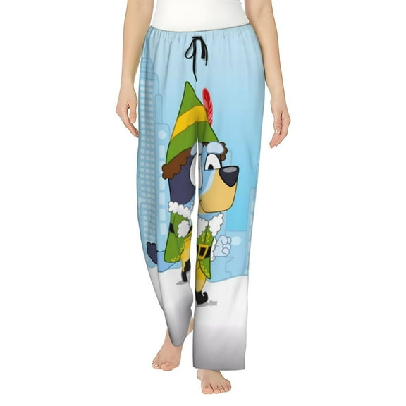 Silaia Bluey Print Pajama Pants for Women,Women’s Pajama Bottoms,Sleep & Lounge Pants with Pockets and Elastic Waist-Small
