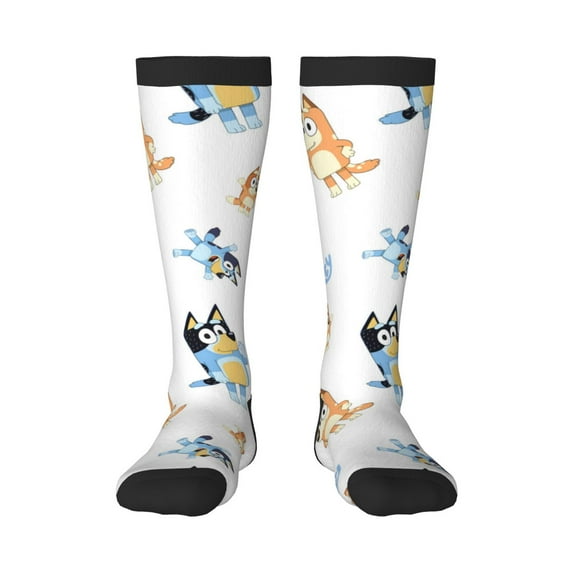 Silaia Bluey Print Socks For Women Men,Crew Socks,Sporty Calf Socks,Casual Socks, Design Socks for Hiking, Sport