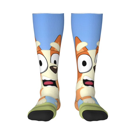 Silaia Bluey Print Socks For Women Men,Crew Socks,Sporty Calf Socks,Casual Socks, Design Socks for Hiking, Sport