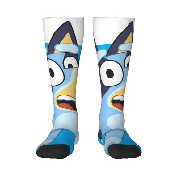 Silaia Bluey Print Socks For Women Men,Crew Socks,Sporty Calf Socks,Casual Socks, Design Socks for Hiking, Sport