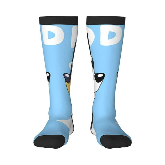 Silaia Bluey Print Socks For Women Men,Crew Socks,Sporty Calf Socks,Casual Socks, Design Socks for Hiking, Sport