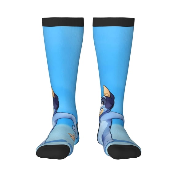 Silaia Bluey Print Socks For Women Men,Crew Socks,Sporty Calf Socks,Casual Socks, Design Socks for Hiking, Sport