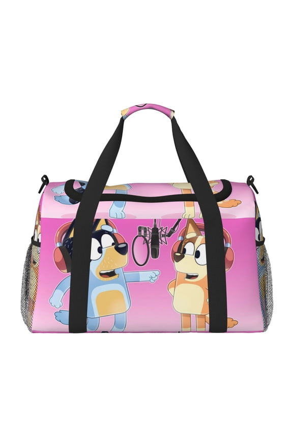 Bluey Print Travel Duffle Bag,Weekender Bag Carry On Tote Bags,Sport Gym Bag, Hospital Bag for Labor and Delivery, Overnight Bag Luggage Bag