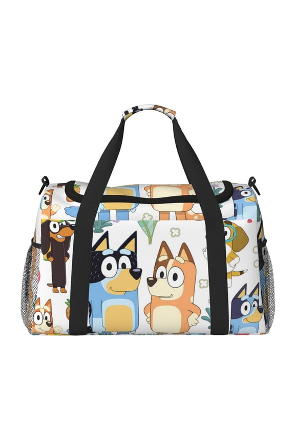 Bluey Print Travel Duffle Bag,Weekender Bag Carry On Tote Bags,Sport Gym Bag, Hospital Bag for Labor and Delivery, Overnight Bag Luggage Bag