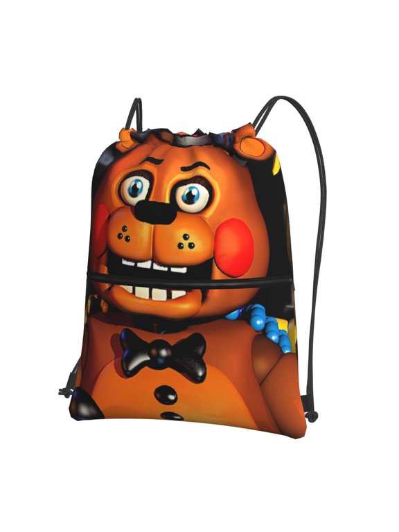 Five Nights At Freddy'S Print Drawstring Backpack, Lightweight Gym Sack Bag for Men and Women