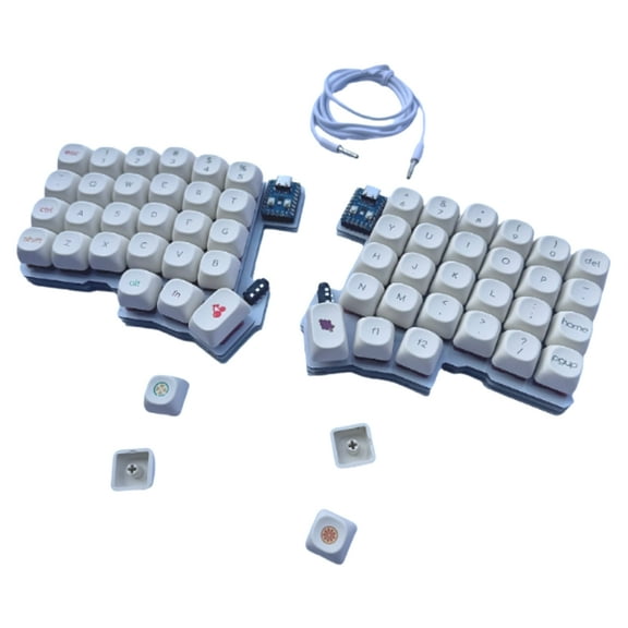 Silakka54 Split Ergonomic Mechanical Keyboard, Wired Hot-Swappable PCB with QMK/VIA