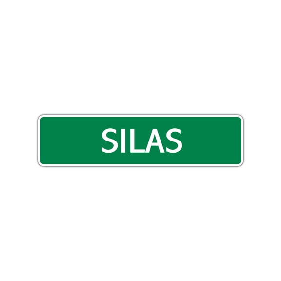 Silas Boys Children Name Wall Novelty Letter Printed Plaque Decoration Label Indoor Outdoor Aluminum Sign 4"x18"