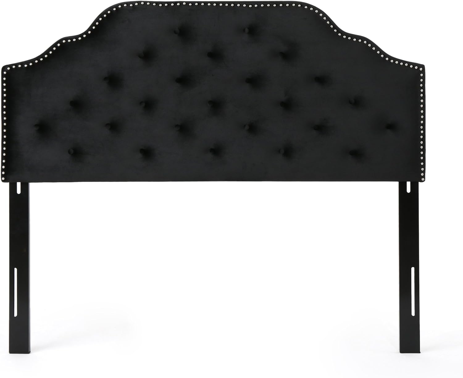 Silas Velvet Headboard, Queen / Full, Black / Black