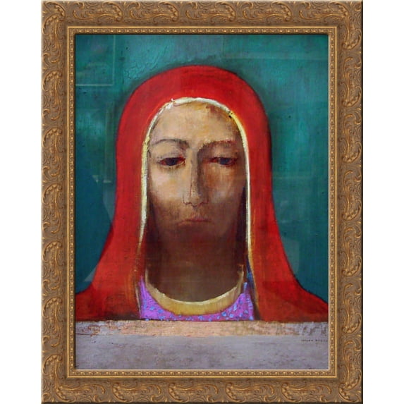 Silence 20x24 Gold Ornate Wood Framed Canvas Art by Redon, Odilon