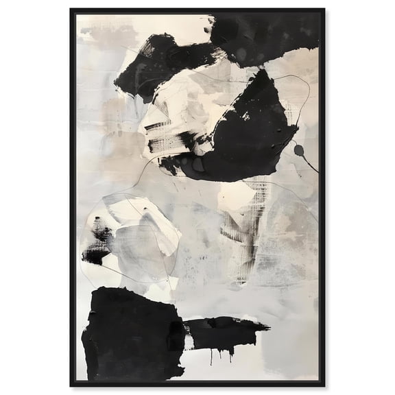 Silence Canvas Muted Abstract Wall Art by Art Remedy, Black Frame, 16" x 24"