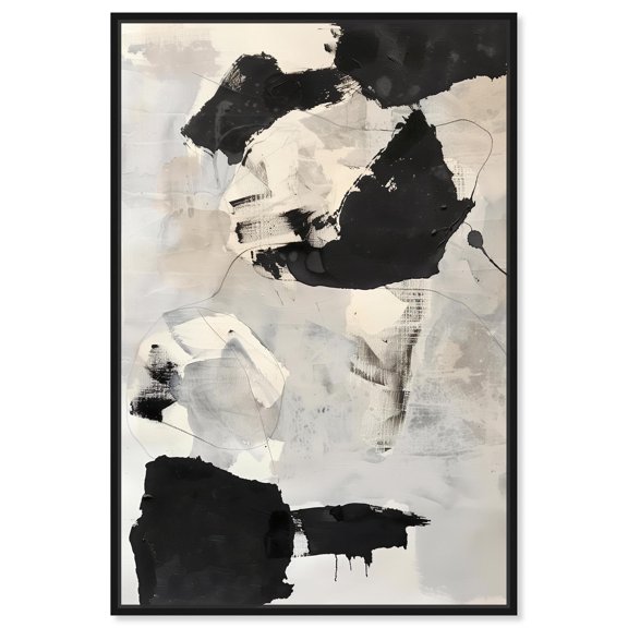Silence Canvas Muted Abstract Wall Art by Art Remedy, Black Frame, 24" x 36"