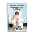 thumbnail image 1 of NobleWorks Funny Mother's Day Greeting Card w/ 5x7 Envelope (1 Card), for Men, Women, Mom Silence Is Golden C9193MDG, 1 of 7